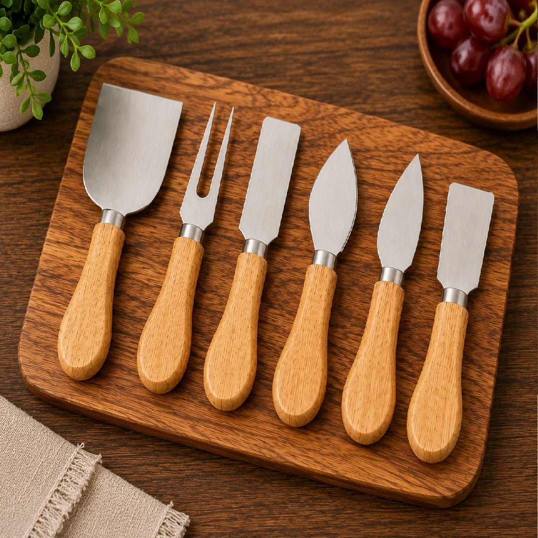 Combo: 6 Cheese Knifes, Bowl with Spoon & 4 Spatulas