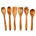 Natural Olive Wood Kitchen Utensil Set – 6 Piece Collection