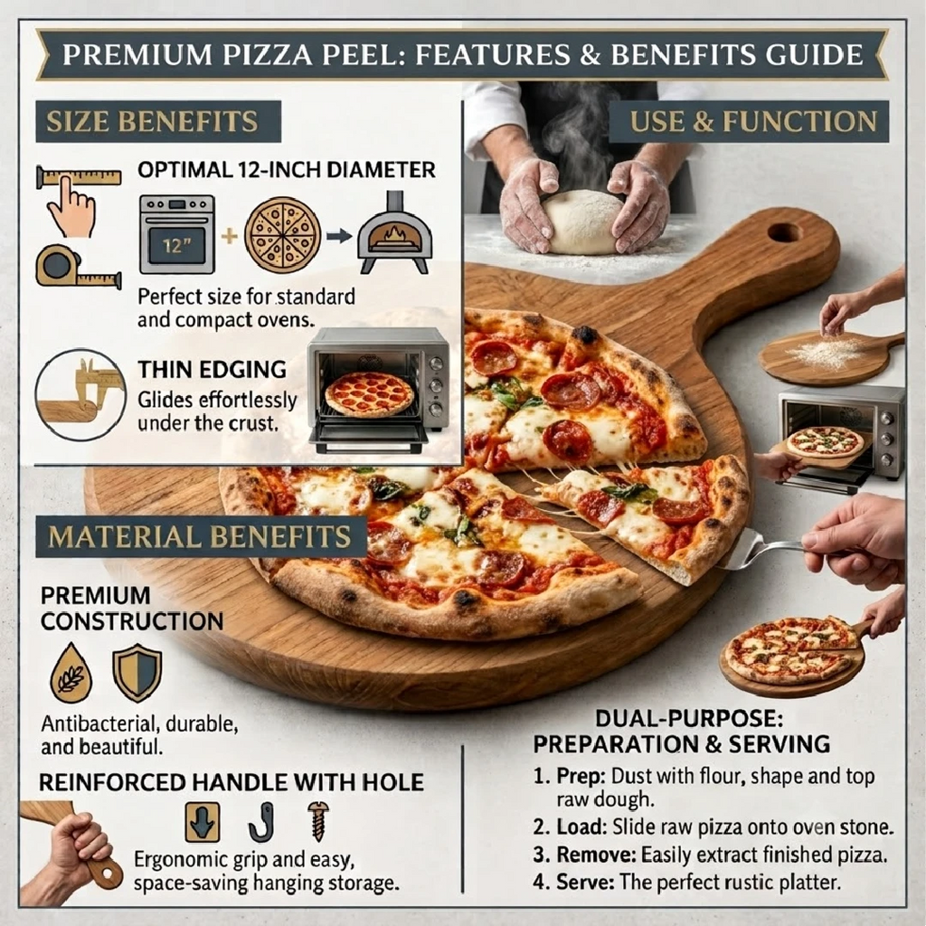 Acacia Wood Pizza Serving Board