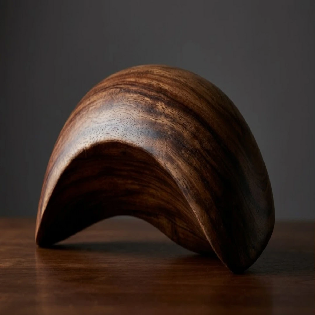 Wooden Crescent Moon Bowl – Handmade Acacia Wood Serving Bowl