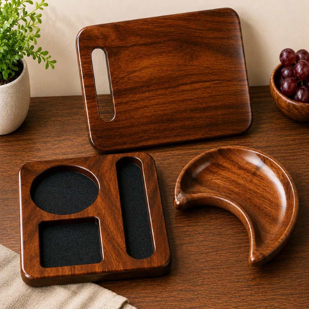 Kitchen Combo: Cutting Board, Bowl & Coffee Tray